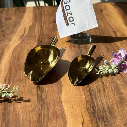 Multi Purpose Golden Metal Scoop