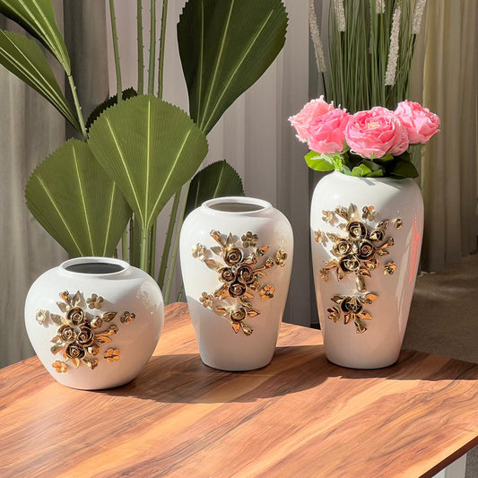 Decorative Golden Flower Vase