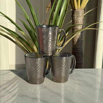 Modern Glass Tea Cups - Set Of 3