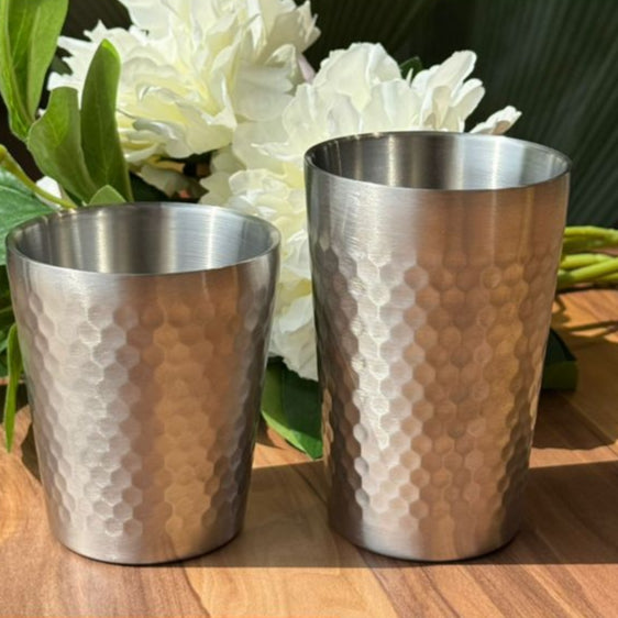 كوب شرب فضي فاخر من الفولاذ المقاوم للصدأ