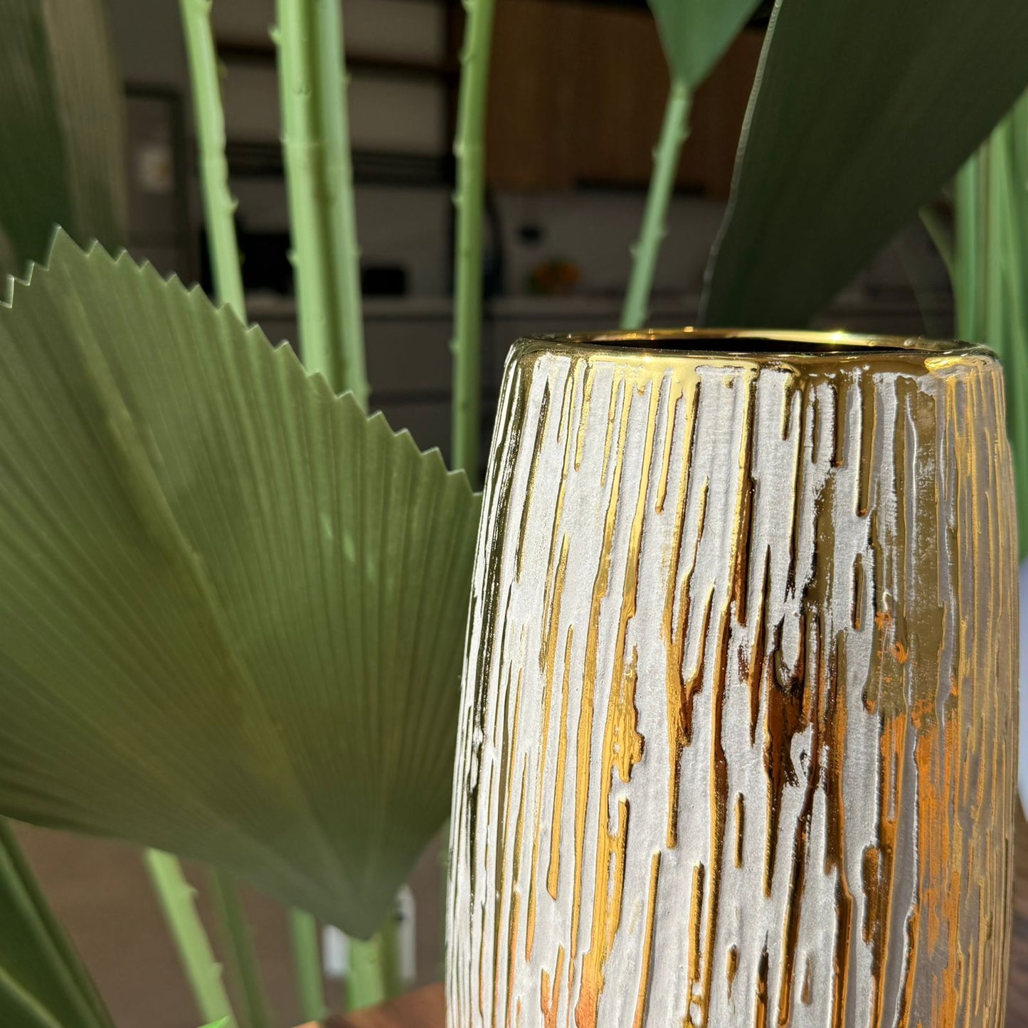 Golden Bark Ceramic Vases