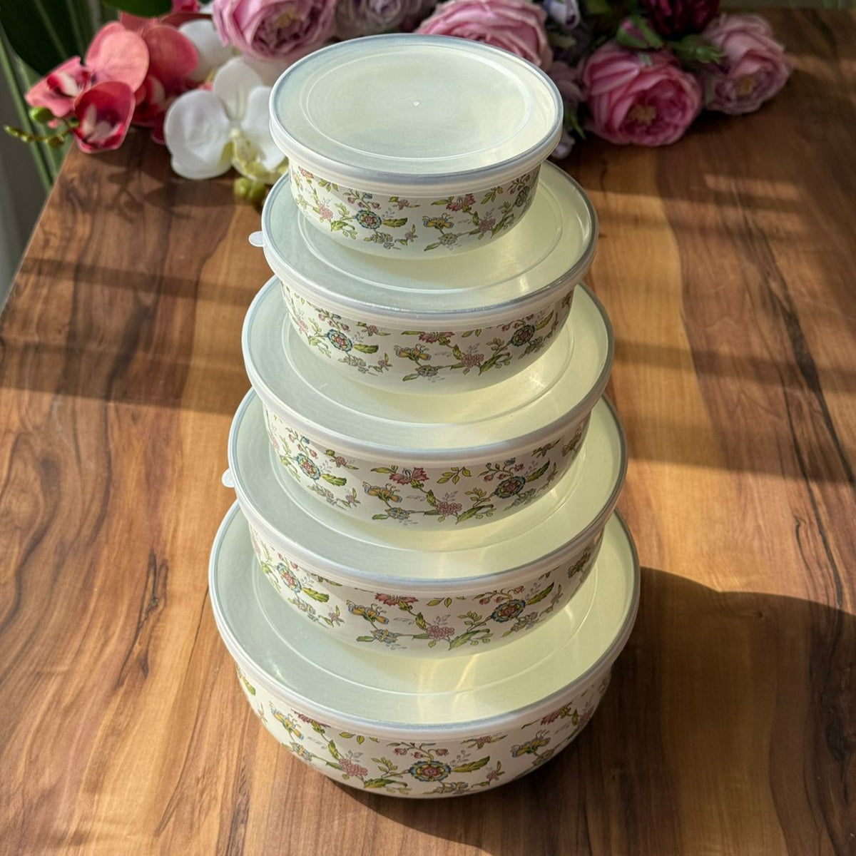 Imperial Elegance Storage Boxes With Lids - Set Of 5- PCS