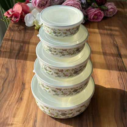 Imperial Elegance Storage Boxes With Lids - Set Of 5- PCS