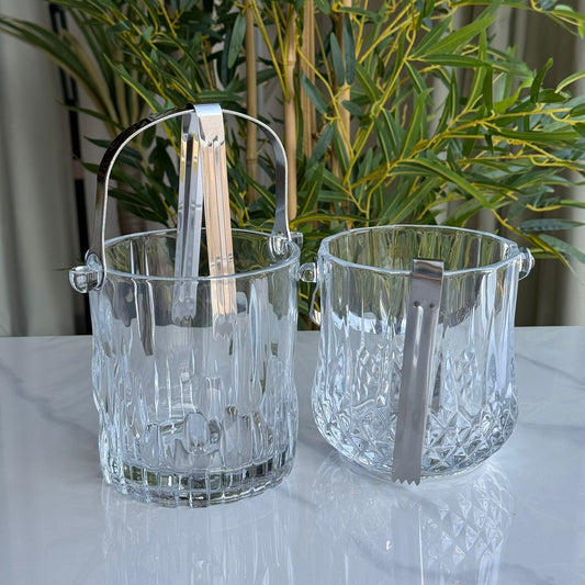 سەتڵی سەهۆڵی شووشەیی  بە دەستە و هەڵگری کانزایی