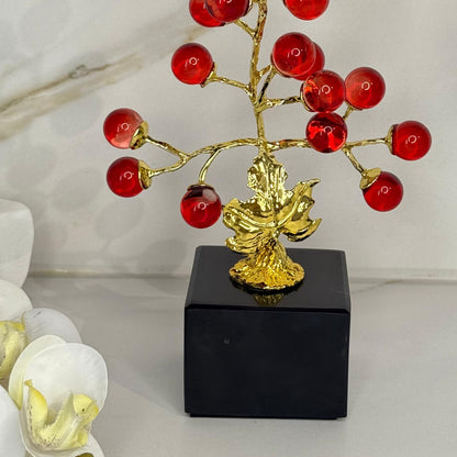 Golden Crystal Berry Tree Decor