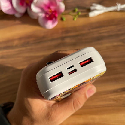 20000mAh 6-Port Power Bank with Built-in Cables, LED Display