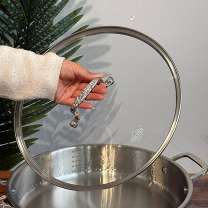 Luxury Hammered Stainless Steel Cookware Set with Frying Pan