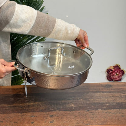 Luxury Hammered Stainless Steel Cookware Set with Frying Pan