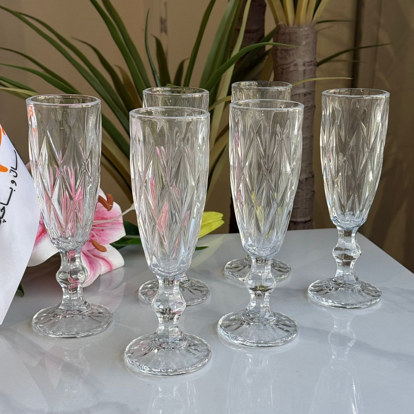 سێت پەرداخی شووشەی ناوازاو شیک 