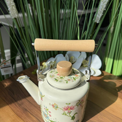 Stovetop Vintage Bloom Floral Teapot With Wooden Handle- 1.3/2L