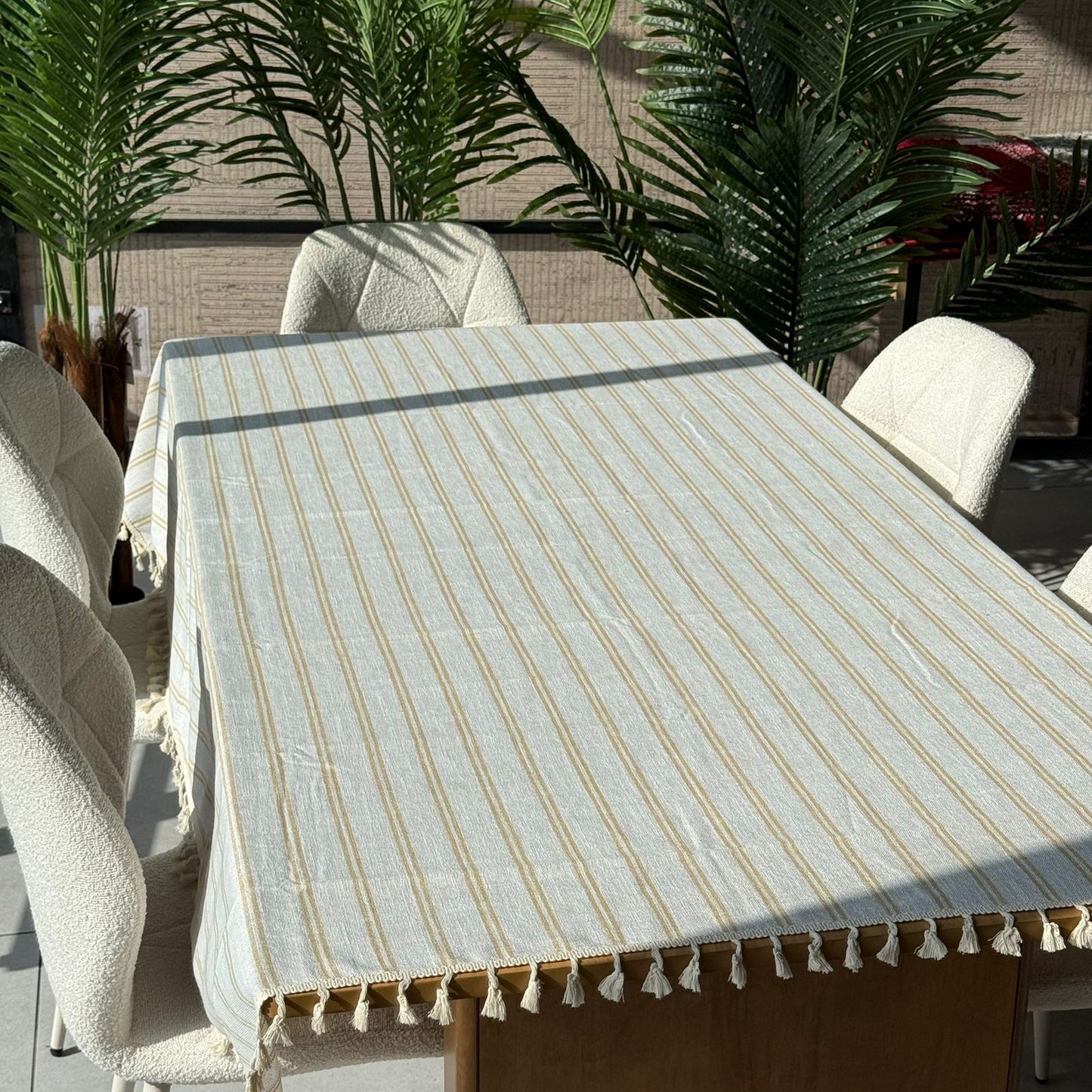 2-Sized Classic Elegant Table Runner with Tassels