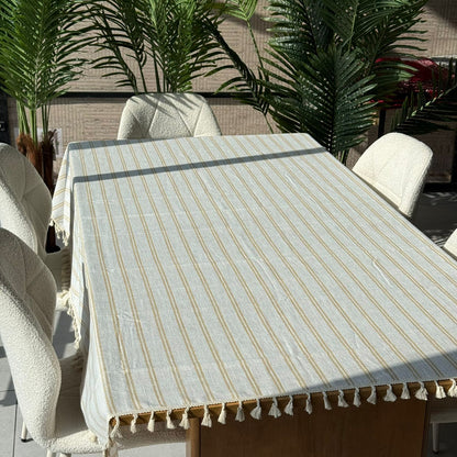 2-Sized Classic Elegant Table Runner with Tassels