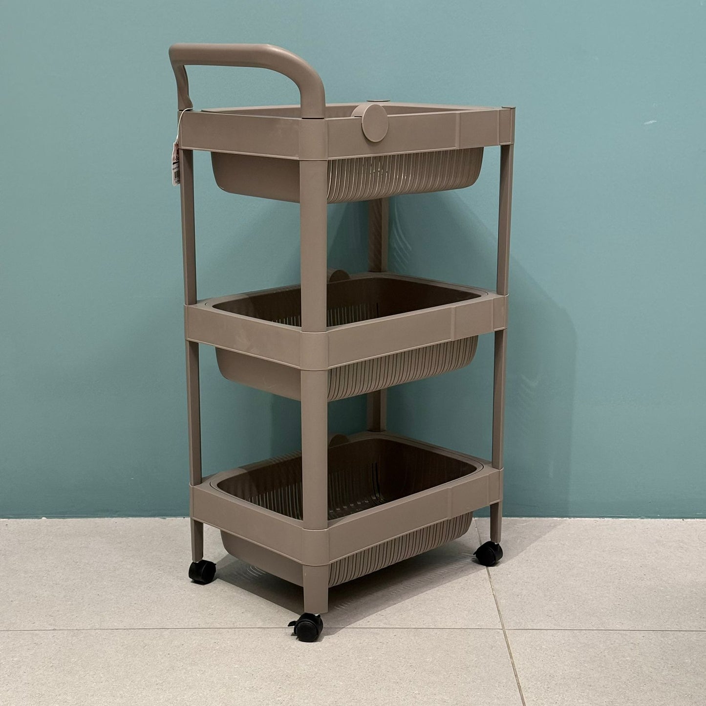3&4-Tier Plastic Storage Trolley with Wheels