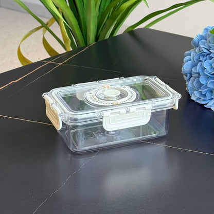 مجموعة حاويات تخزين طعام محكمة الغلق مكونة من 4 قطع - مع قرص لعرض التاريخ