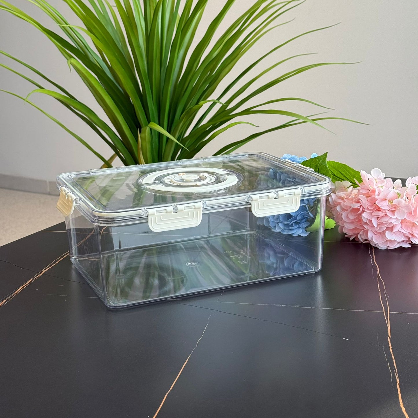 مجموعة حاويات تخزين طعام محكمة الغلق مكونة من 4 قطع - مع قرص لعرض التاريخ