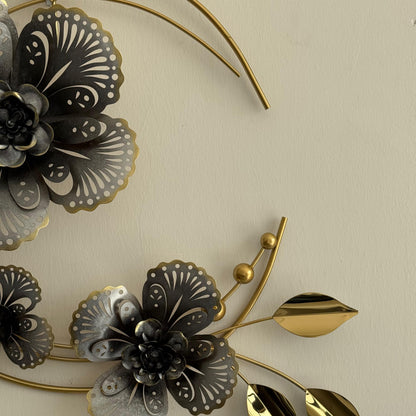 Floral Metal Round Wall Decoration