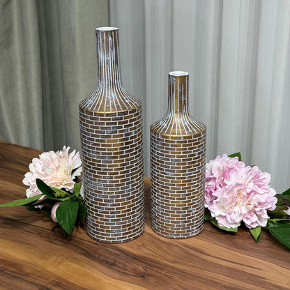 Brick Pattern Bottle Vases