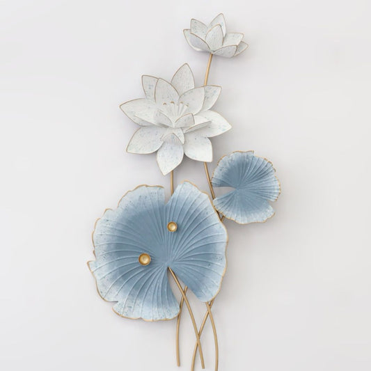 Luxury Metal White & Blue Decor Art