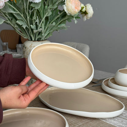 Modern Two-Tone Ceramic Dinnerware Set