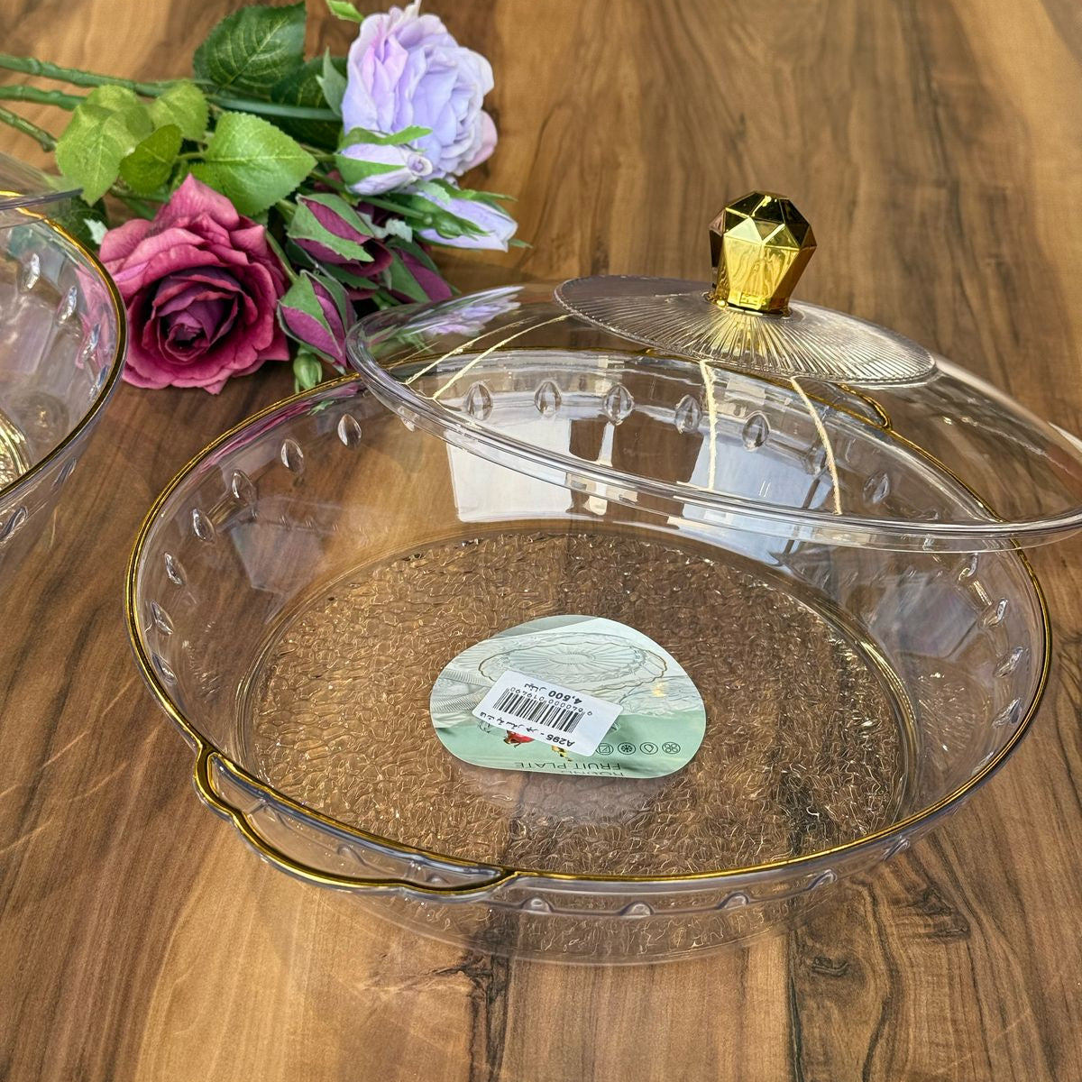 2 Sized Acrylic Casserole Dish With Lid