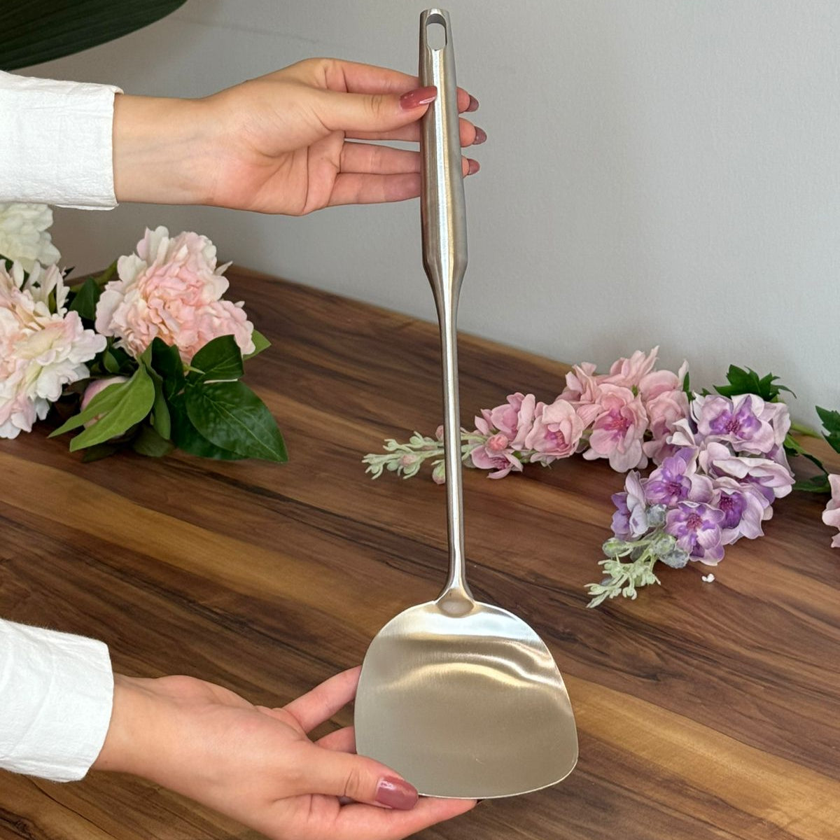 Elegant Gold Stainless Steel Cooking Utensil Set With Stand