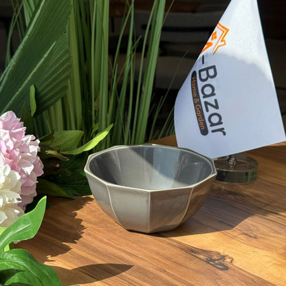 24-Peices Modern Stoneware Dining Set Textured Rim Design