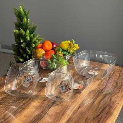 Clear Multi-Size Serving & Storage Bowls