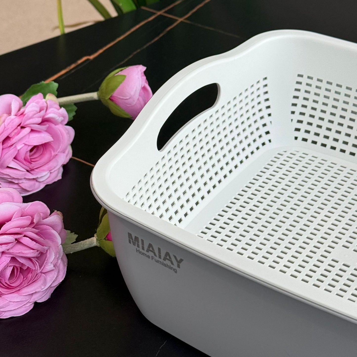Double-Layer Plastic Drain Basket - Square
