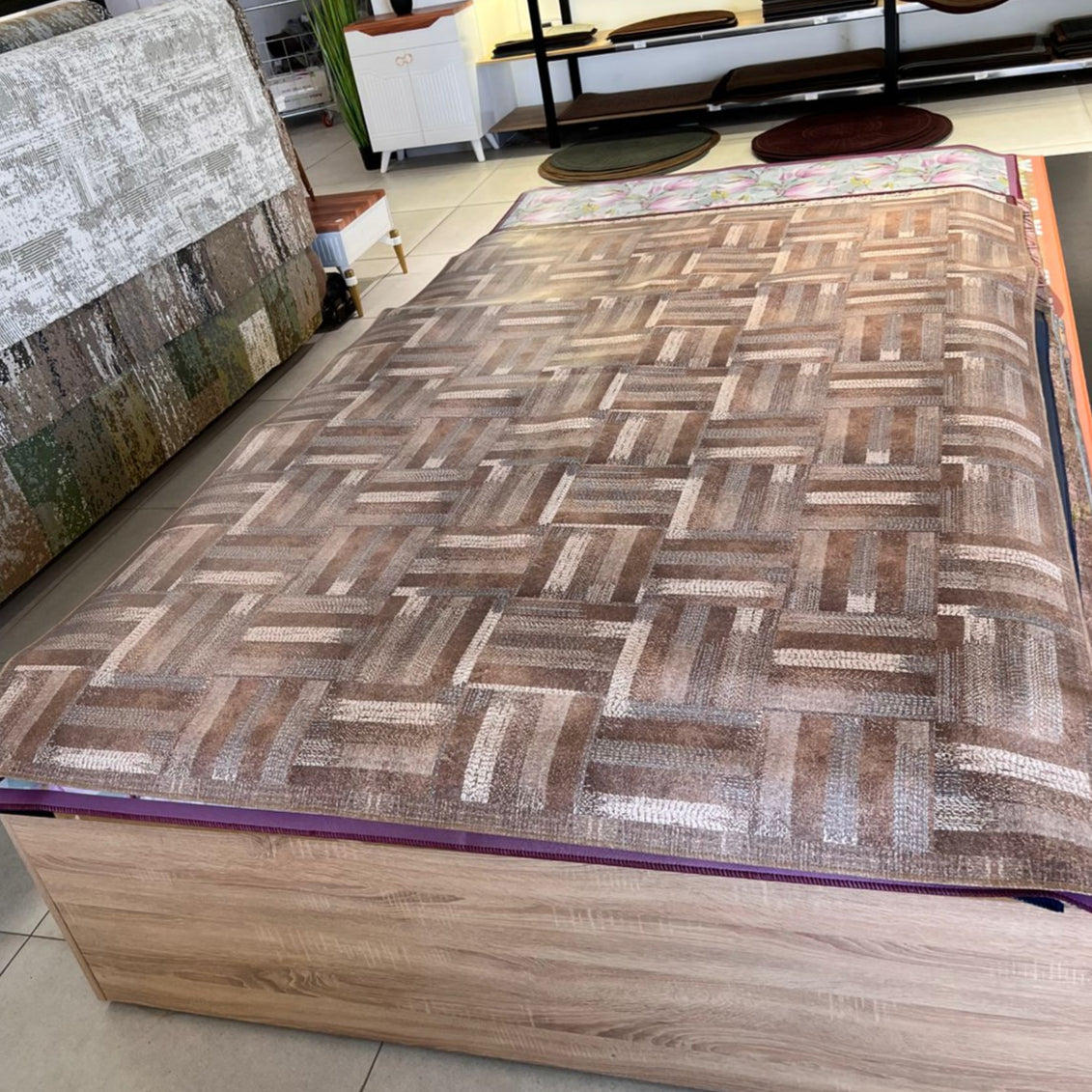 250x165cm Leather Texture Indoor/Outdoor Trip Rug