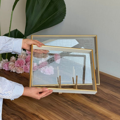 Sleek Gold Acrylic Accent Tray