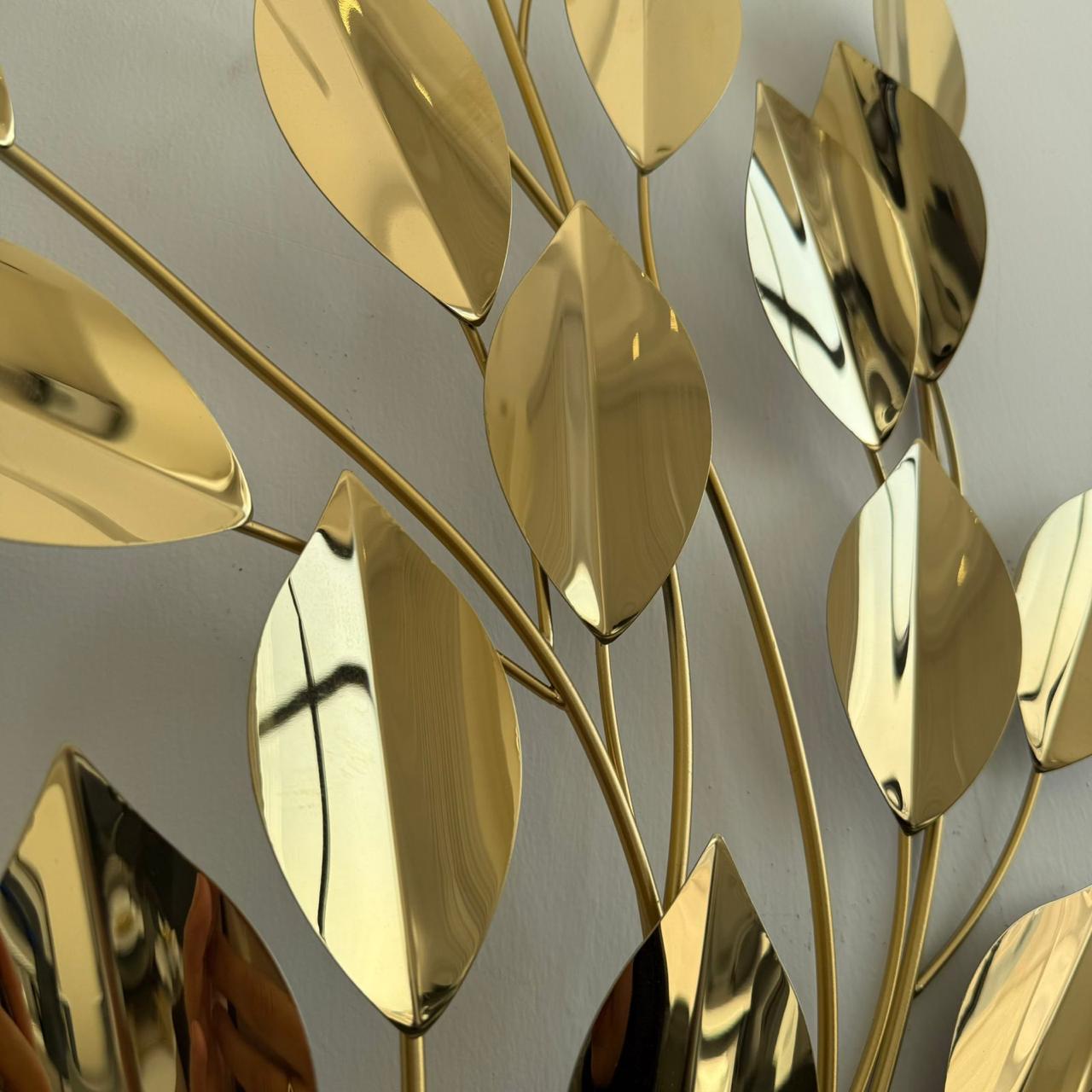 Metal Golden Leaves Wall Decor