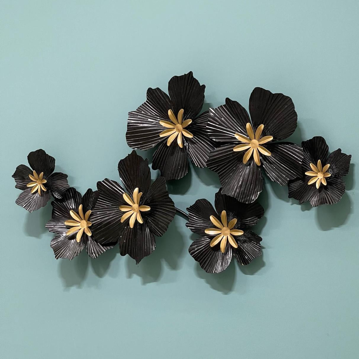 Black Metal Floral Wall Decor