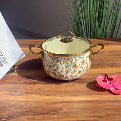 Floral Elegance Collection - Vintage Bloom Cookware - Set Of 3