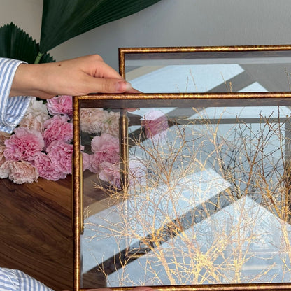 Golden Winter Tree Acrylic Serving Tray