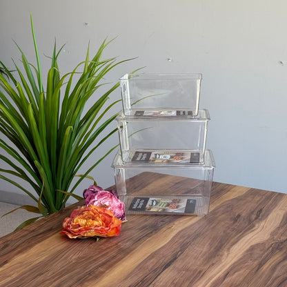 صناديق تخزين أكريليك شفافة مع غطاء