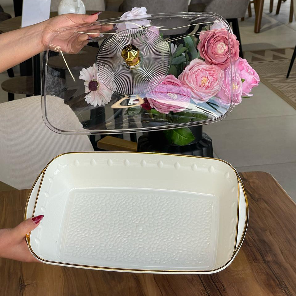 3 Sized Acrylic Casserole Dish With Lid