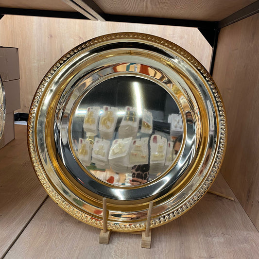 Royal Gold-Trimmed Decorative Serving Tray