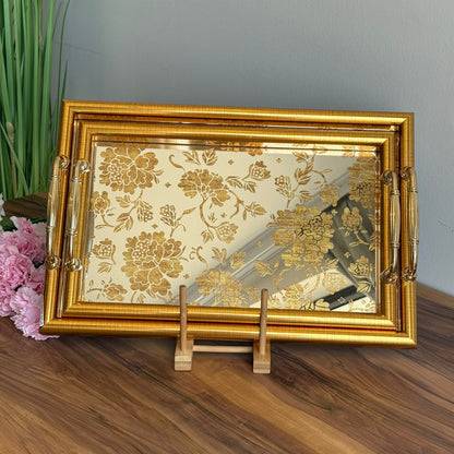 Luxe Golden Bloom Display Luxe Serving Tray