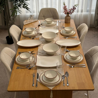 Modern Luxury Melamine Dinnerware Set - 24 Pieces