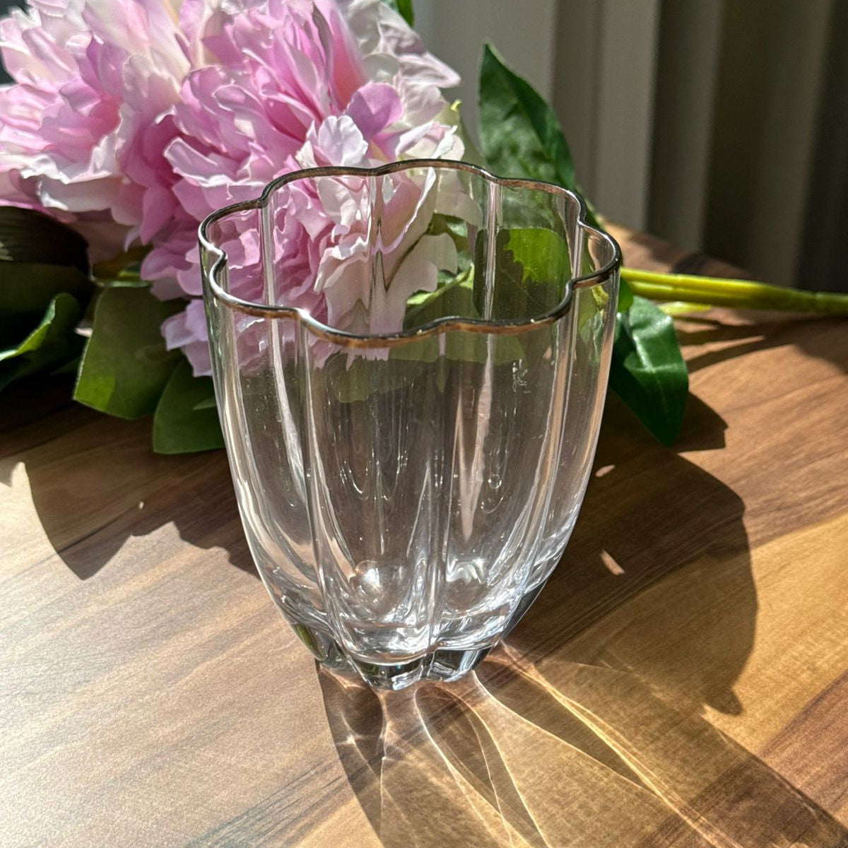 Golden & Silver Rim Crystal Glass Set