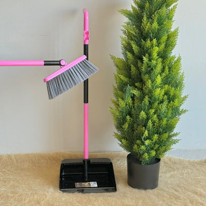 Rotating Broom & Long-Handle Dustpan Set
