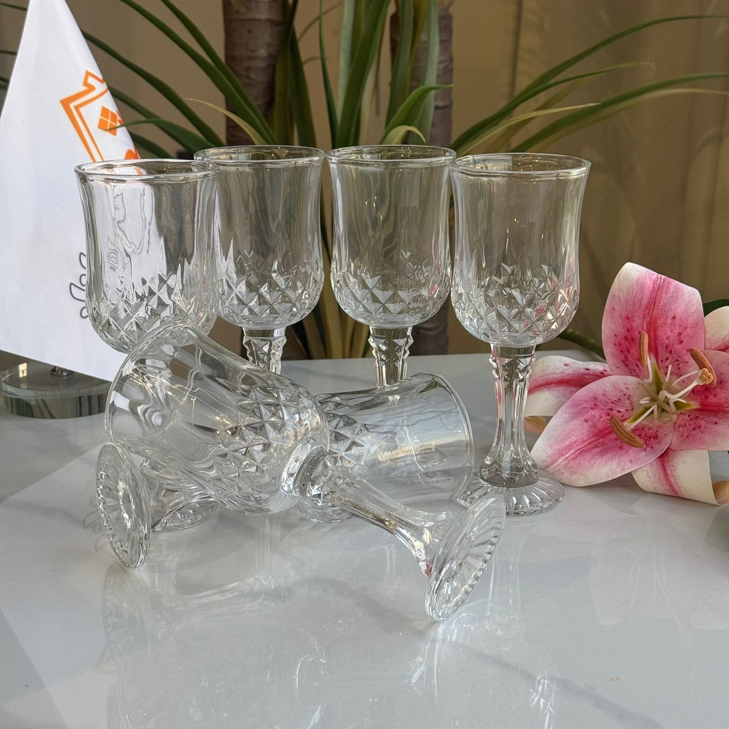 سێت پەرداخی شووشەی کلاسیکی شیک