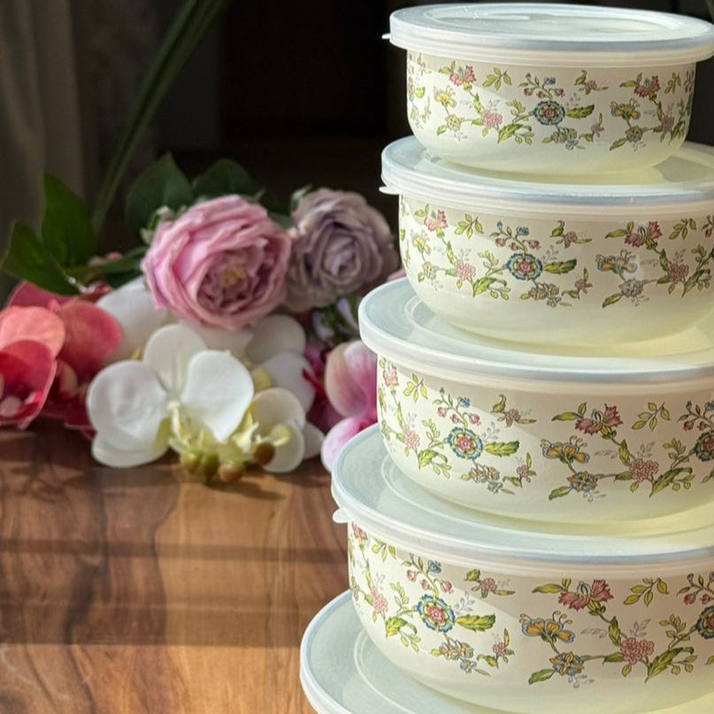 Imperial Elegance Storage Boxes With Lids - Set Of 5- PCS