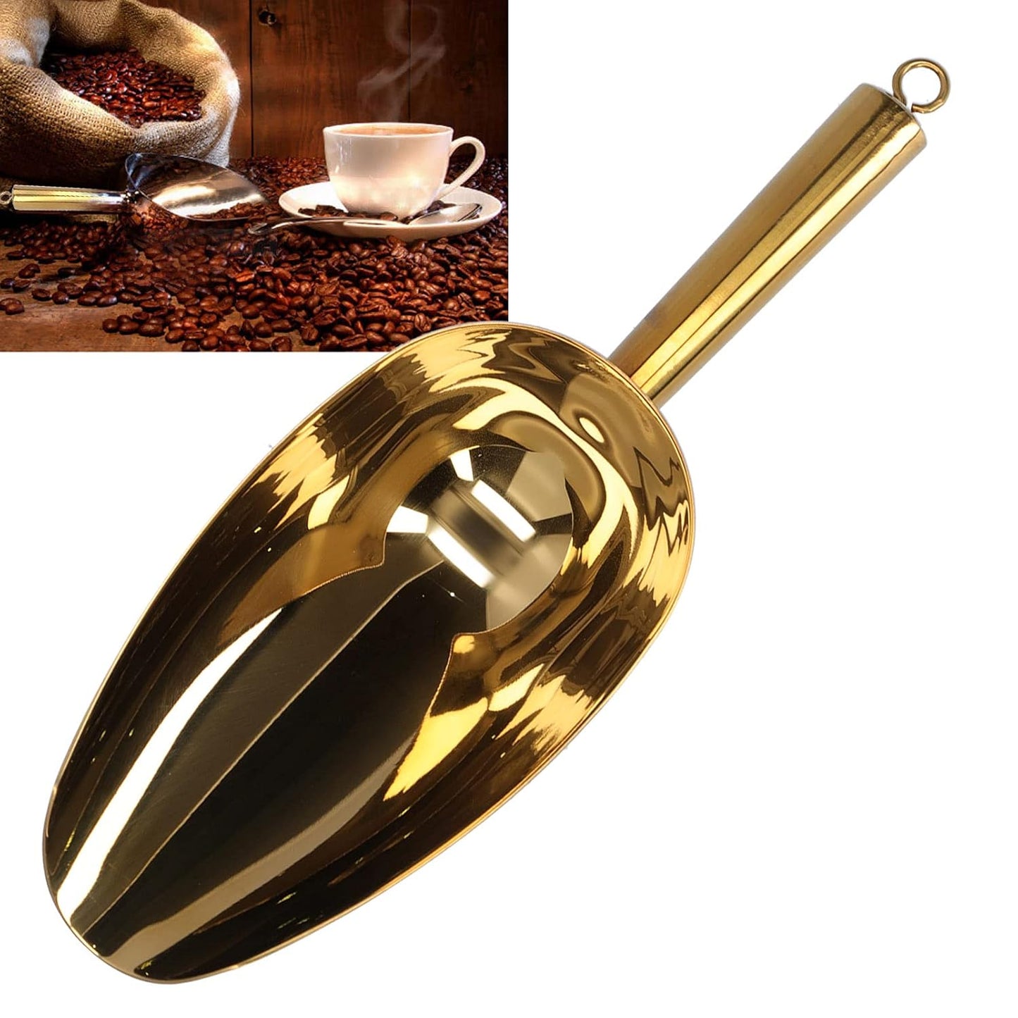 Multi Purpose Golden Metal Scoop