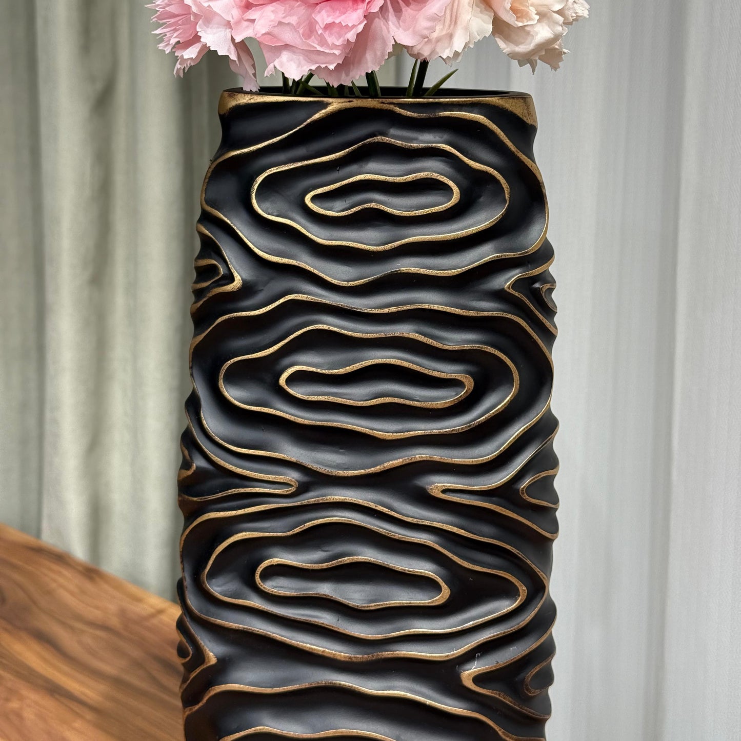 Modern Ripple Black Vase