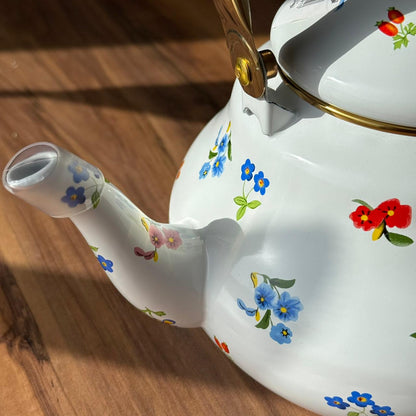 Floral Pattern Enamel Teapot