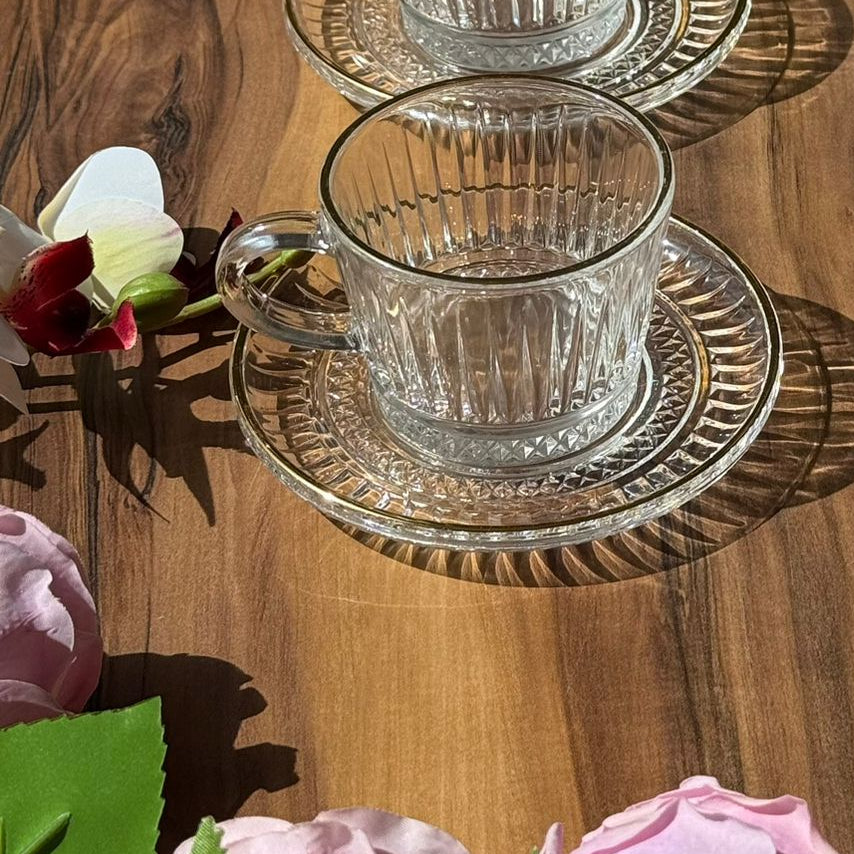 Classic Line Elegance - Glass Teacup Set