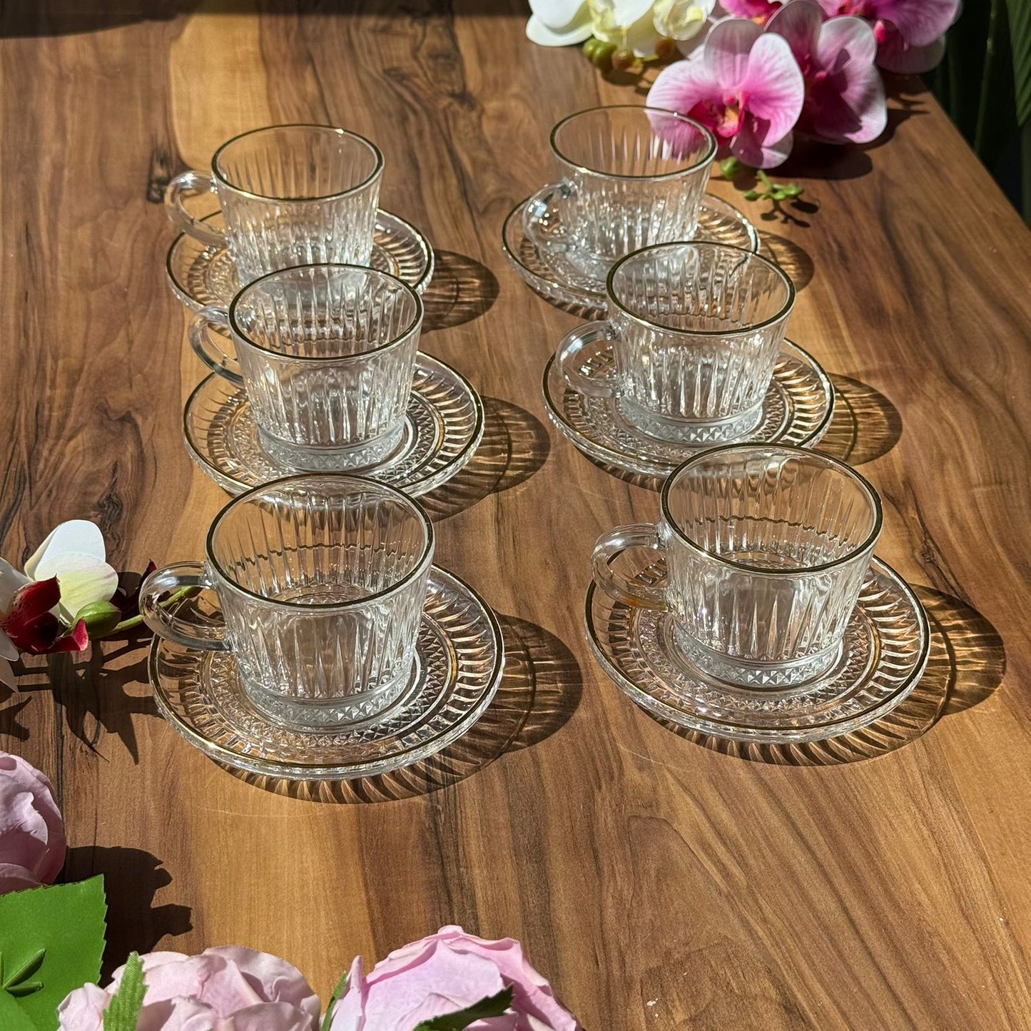 Classic Line Elegance - Glass Teacup Set