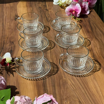 Classic Line Elegance - Glass Teacup Set