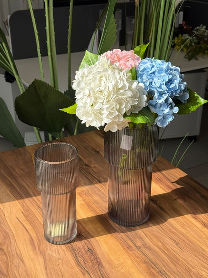 Modern Crest Smoky Grey Glass Vases